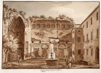 Ansicht des Tempels der Venus und Rom, Ruinen, 1833